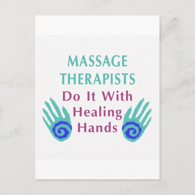 Massagetherapeuten tun es mit heilenden Händen Postkarte (Vorderseite)