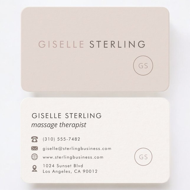 Massagetherapeutin Feminine Professionell Visitenkarte (Von Creator hochgeladen)