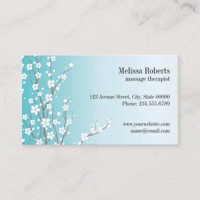 Massagetherapeutin Floral Business Card Visitenkarte (Vorderseite)