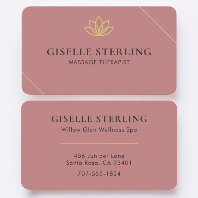 Massagetherapeutin Pink Professionell Visitenkarte (Von Creator hochgeladen)