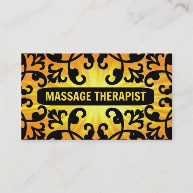 Massagetherapeutin Sunshine Damask Visitenkarte (Vorderseite)