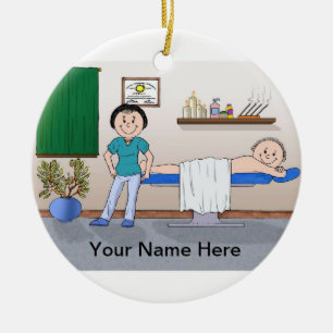 Massagetherapeutin - Weibliche, männliche Klientin Keramikornament