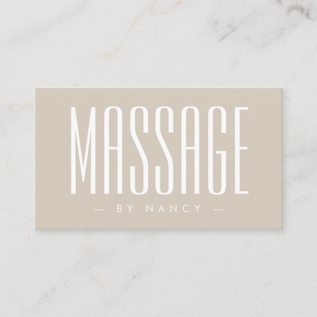 Massagetherapie Beige  Visitenkarte (Vorderseite)