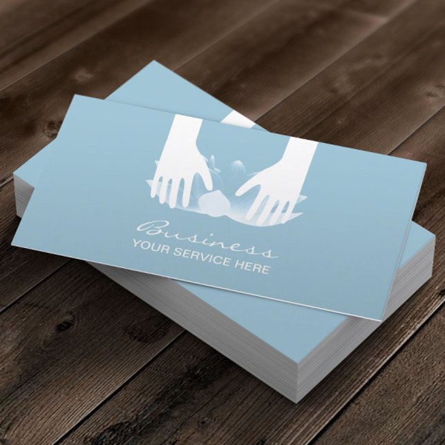 Massagetherapie Heilhandschuhe & Blue Lotus Blume Visitenkarte (Von Creator hochgeladen)