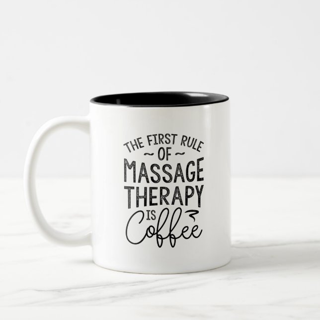 Massagetherapie ist Kaffee Zweifarbige Tasse (Links)