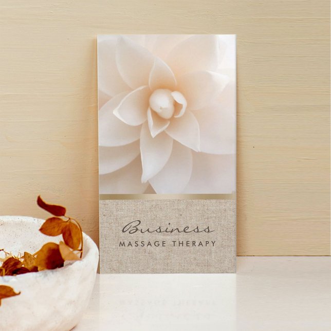 Massagetherapie Klasse Blume & Burlap-Heilung Well Visitenkarte (Von Creator hochgeladen)