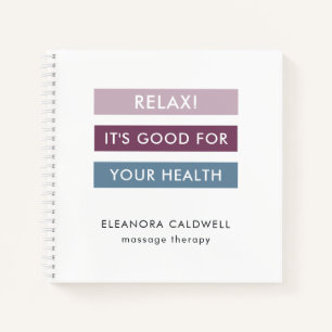 Massagetherapie Moderne Streifen Markierung Linie Notizbuch