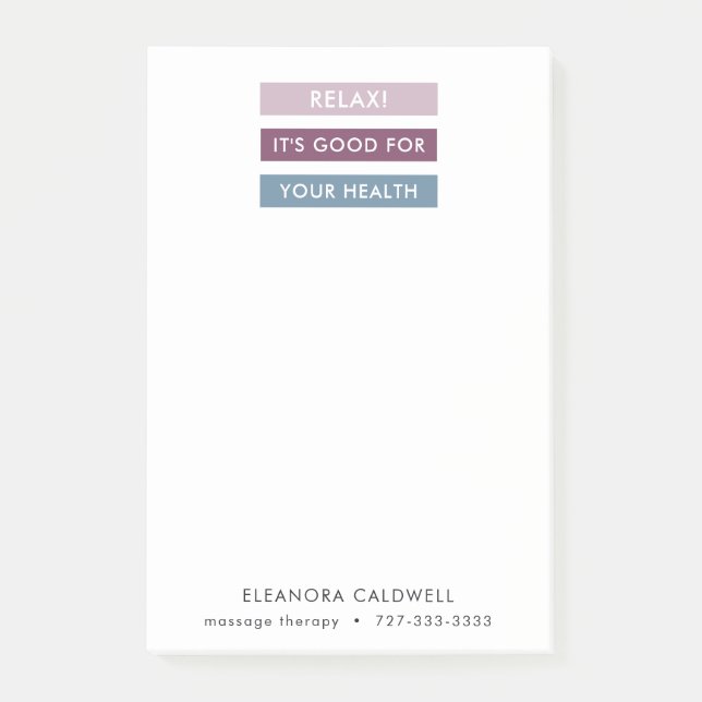 Massagetherapie Moderne Streifen Markierung Linie Post-it Klebezettel (Vorderseite)