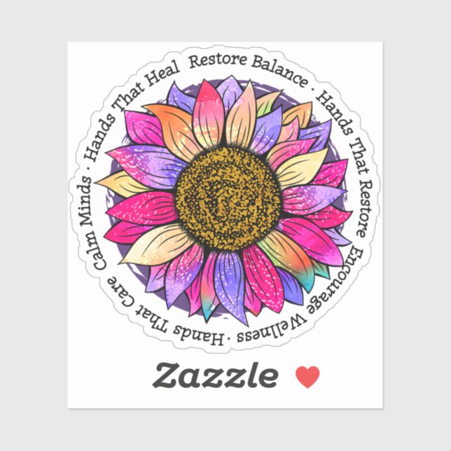 Massagetherapie, Reiki & Reflexologie Aufkleber (Blatt)