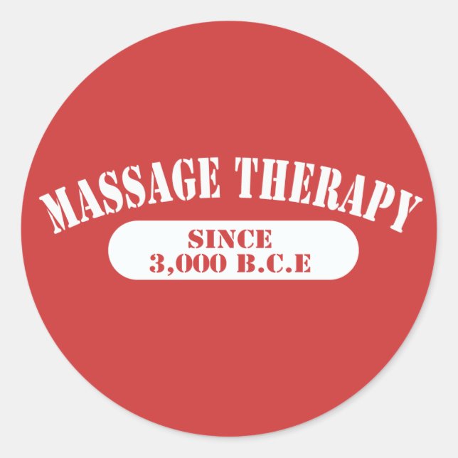 Massagetherapie seit 3.000 v.Chr. Runder Aufkleber (Vorderseite)