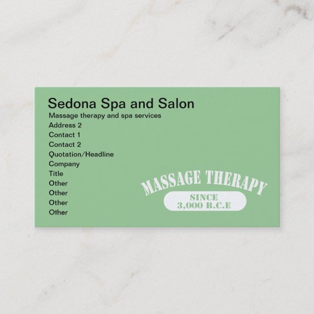 Massagetherapie seit 3.000 v.Chr. Terminkarte (Vorderseite)