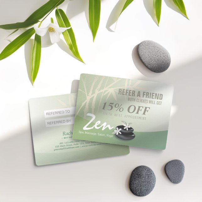 Massagetherapie YOGA WELLNESS-CENTER Salon Referen Empfehlungskarte (Von Creator hochgeladen)