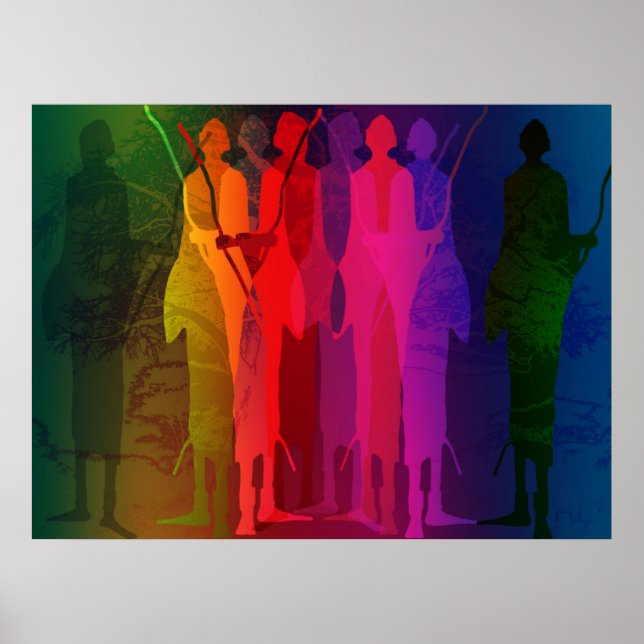 Massaïs und Baobab Poster (Vorne)