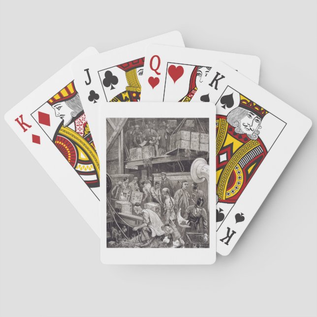 Masse an Bord eines Tee-Schiffs im London brechend Spielkarten (Rückseite)