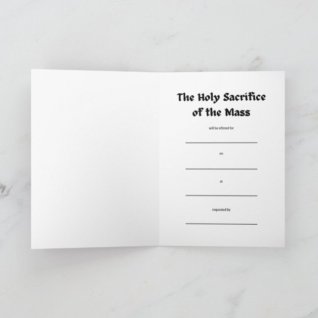 Masse des hl. Gregory der Große Durer, Absichtserk Karte (Innenseite)