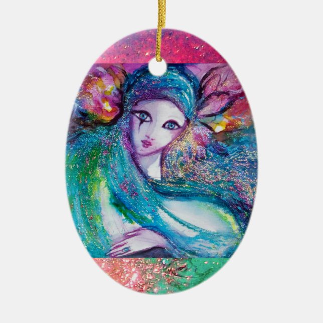 MASSE IN BLAU, Monogramm Keramik Ornament (Vorne)