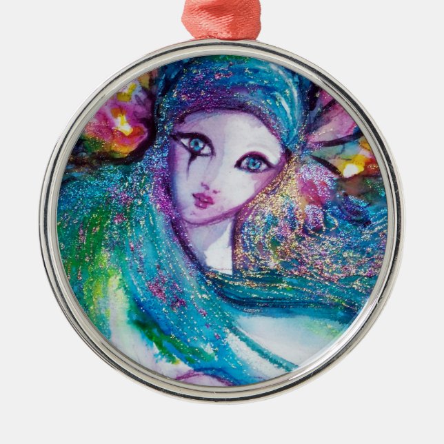 MASSE IN BLAU SILBERNES ORNAMENT (Vorne)