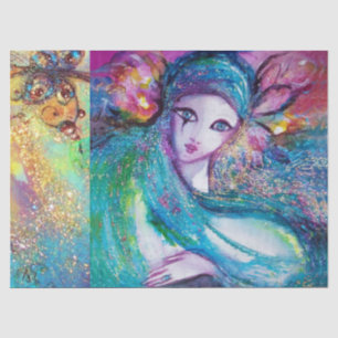 MASSE IN BLAU / Venezianischen Masquerade Masken Seidenpapier