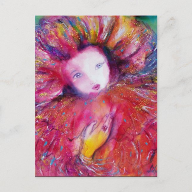 MASSE IN ROT EINLADUNGSPOSTKARTE (Vorderseite)