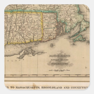 Masse, Rhode Island, Connecticut Quadratischer Aufkleber