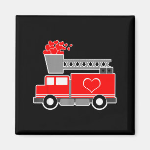 Massen an Liebe Feuerwehrauto Valentinstag - Feuer Magnet