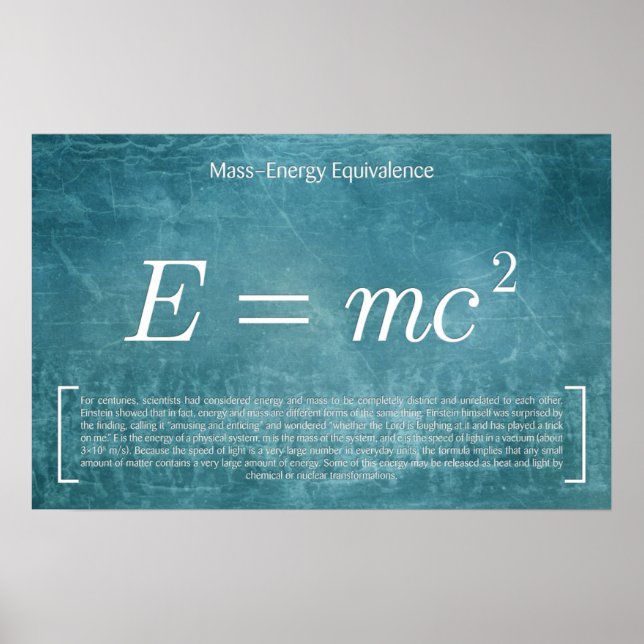 Massenenergie - Mathematik-Poster Poster (Vorne)
