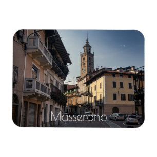 Masserano Abend Skyline, Biella, Italien Magnet