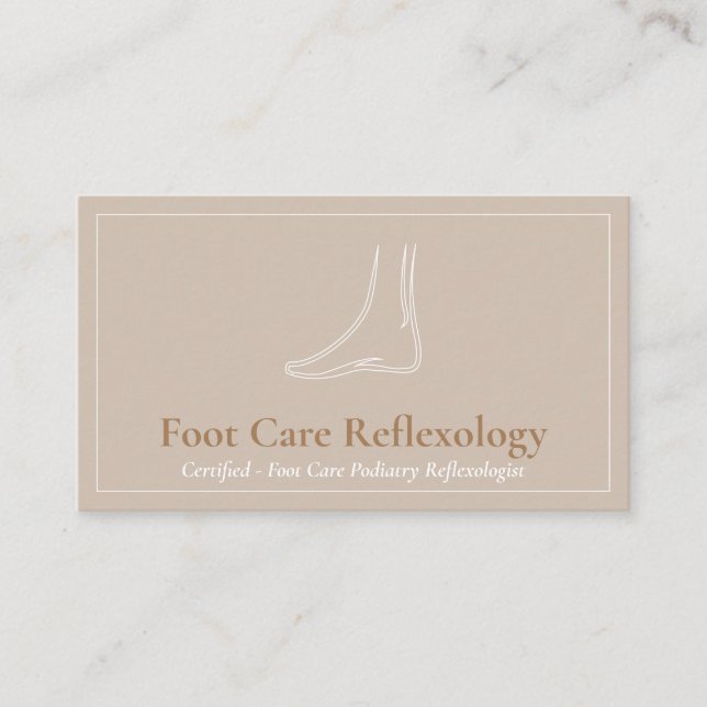 Masseur für Brown Foot Podiatrie Reflexologe Visitenkarte (Vorderseite)