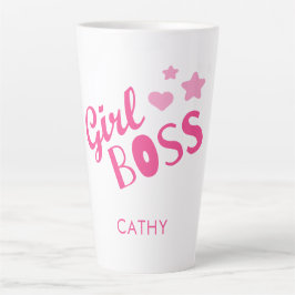 Maßgebliche Girl-Boss-Fun-Typografie Pink Milchtasse