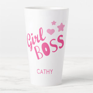 Maßgebliche Girl-Boss-Fun-Typografie Pink Milchtasse