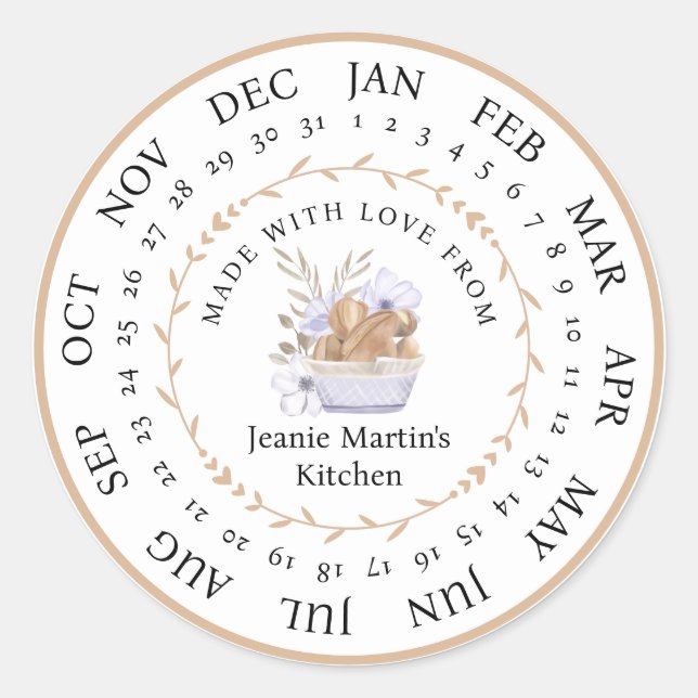 Maßgeschneidert aus Liebe Küchen Essensaufkleber Runder Aufkleber (Vorderseite)