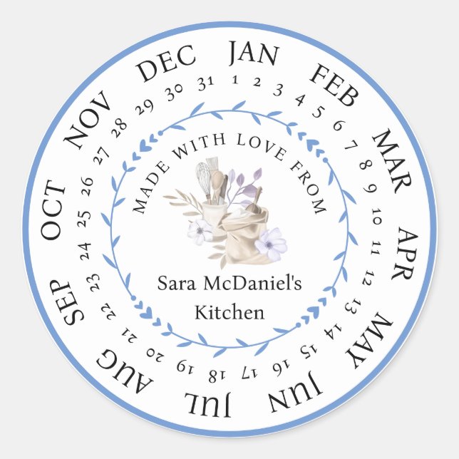 Maßgeschneidert aus Liebe Küchen Essensaufkleber Runder Aufkleber (Vorderseite)