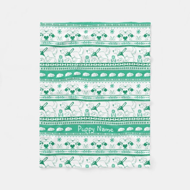 Maßgeschneidert Golden Guide Hundeschema Grün Fleecedecke (Vorderseite)