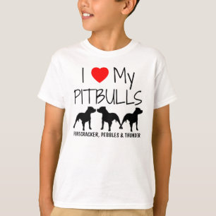 Maßgeschneidert I Liebe meiner drei Pitbullen T-Shirt