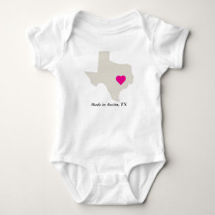 Maßgeschneidert in Texas Staat Liebe Baby T-Shirt Strampler