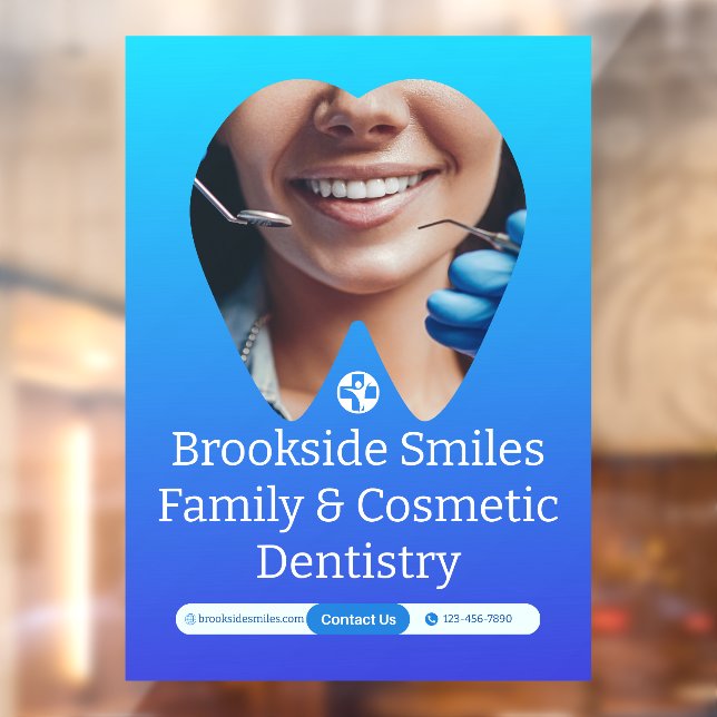 Maßgeschneidert Zahnarztklinik Zahnarztzahn Lächel Fensteraufkleber (Blatt 2)