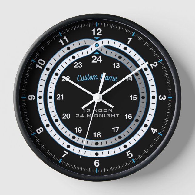 Maßgeschneiderte 24-Stunden-Uhr Uhr (Vorderseite)