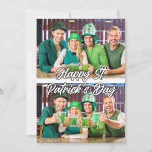 Maßgeschneiderte 2-Foto-Template St. Paddys Feiertagskarte