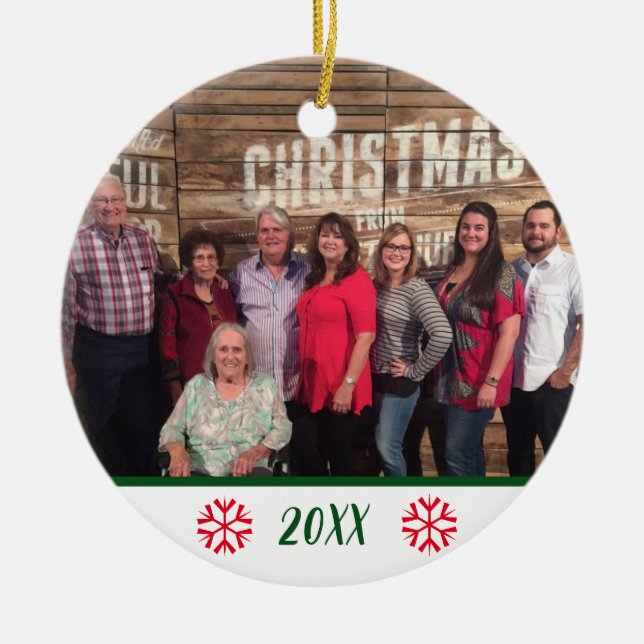 Maßgeschneiderte 2-seitige FamilienFoto Niedliche  Keramik Ornament (Vorne)