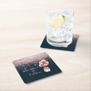 Maßgeschneiderte 50 & fabelhafte Rose Gold 50. Geb Rechteckiger Pappuntersetzer