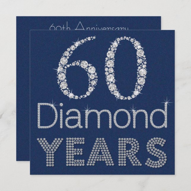 Maßgeschneiderte 60. JAHRESParty Einladung (Vorne/Hinten)
