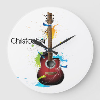 Maßgeschneiderte akustische Gitarre mit Paint-Spri Große Wanduhr