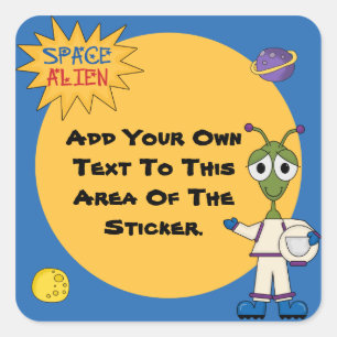 Maßgeschneiderte Alien Quadratischer Aufkleber