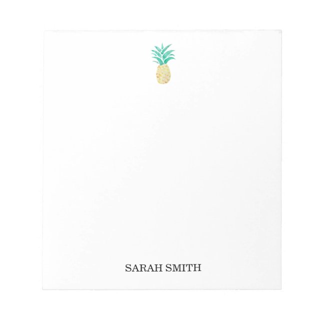Maßgeschneiderte Ananas-Malerei tropisch Notizblock (Vorderseite)