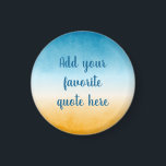 Maßgeschneiderte Angebotslandschaft Gradient Paint Magnet<br><div class="desc">Fügen Sie Ihr Lieblingsangebot zu dieser friedlichen Landschaftsmalerei mit Wasserfarbengraden hinzu. Gestuft von gelbem Ocker bis tiefblauem,  aquamarinem Grün,  mit einem Strandflair.</div>