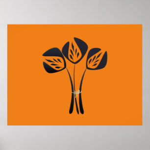 Maßgeschneiderte Art Deco Stil Bouquet Red Poster