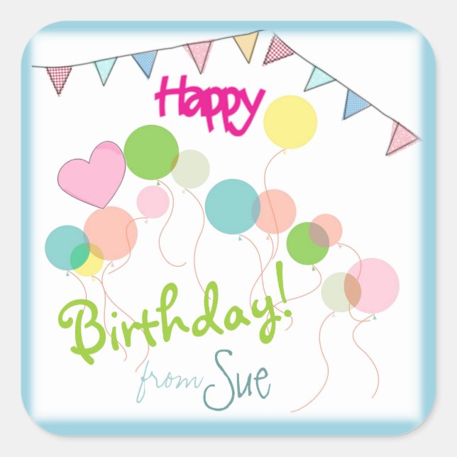 Maßgeschneiderte Aufkleber für den Geburtstag (Vorderseite)