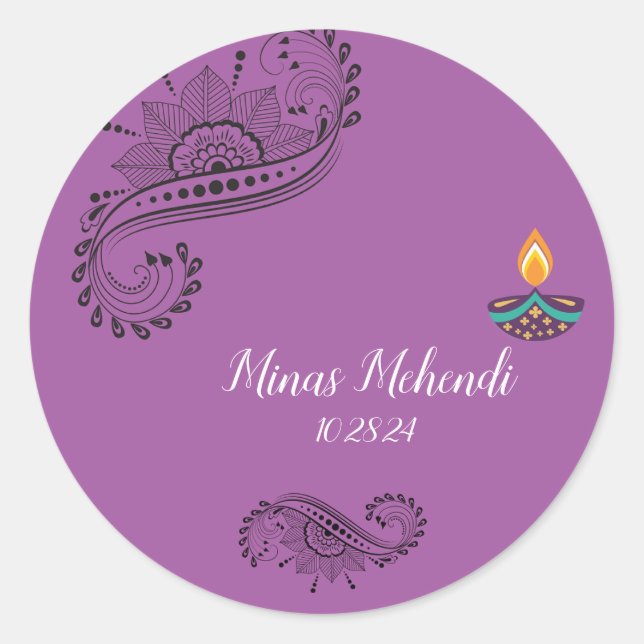 Maßgeschneiderte Aufkleber für Mehendi (Vorderseite)
