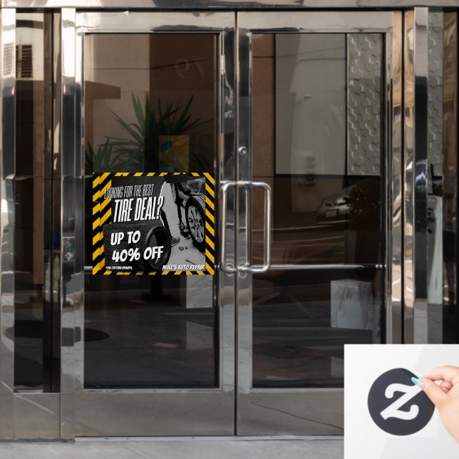 Maßgeschneiderte Automobil-Shop-Reifenverkauf bis  Fensteraufkleber (Büro Tür)