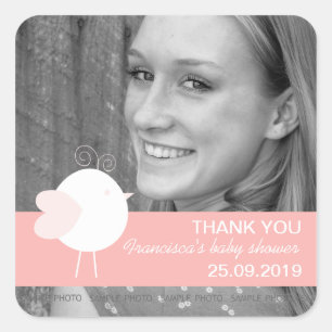 Maßgeschneiderte Baby Birds Baby Shower Lieblingst Quadratischer Aufkleber